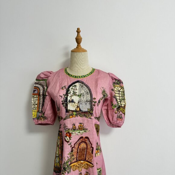 Alemais Monte printed flax midi dress - Picture 5 of 12